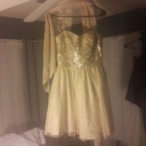 Semi formal dress/ with shall once worn
